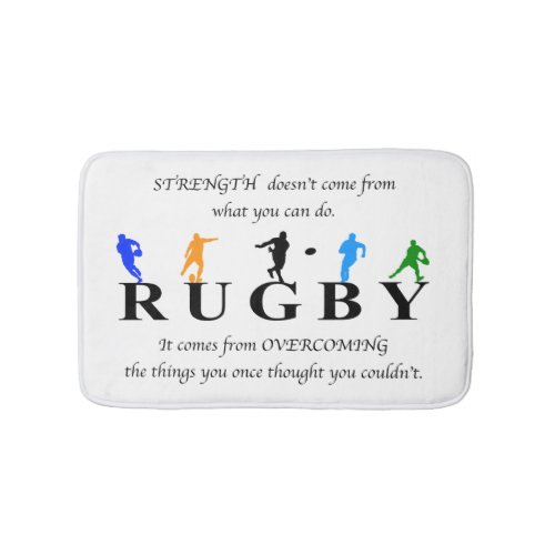 Rugby Inspirational Quote Bath Mat