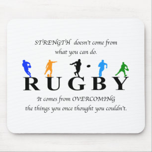 Rugby Inspirational Quote Mouse Pad