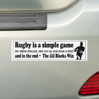 Funny Car Bumper Sticker Rugby is a Simple Game the All Blacks 