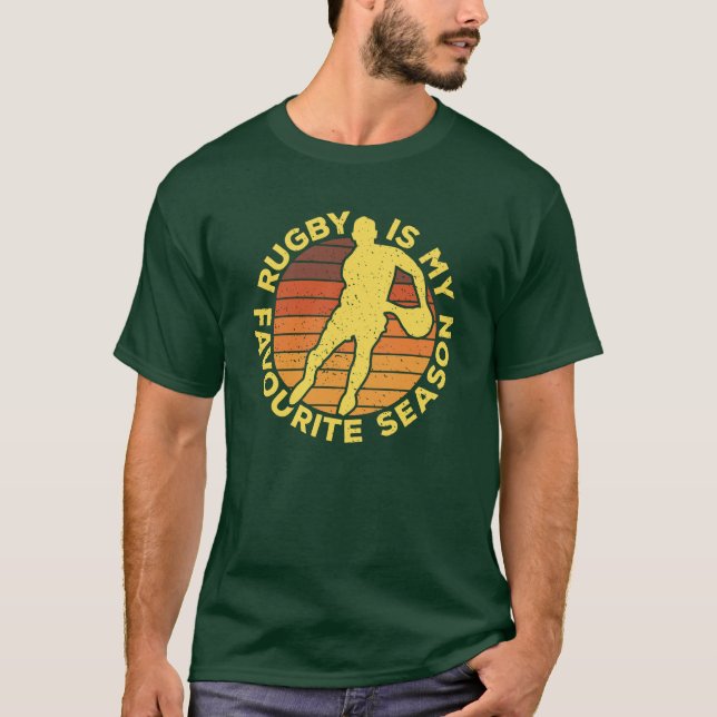 Rugby Is My Favourite Season Sport Nostalgia T-Shi T-Shirt (Front)