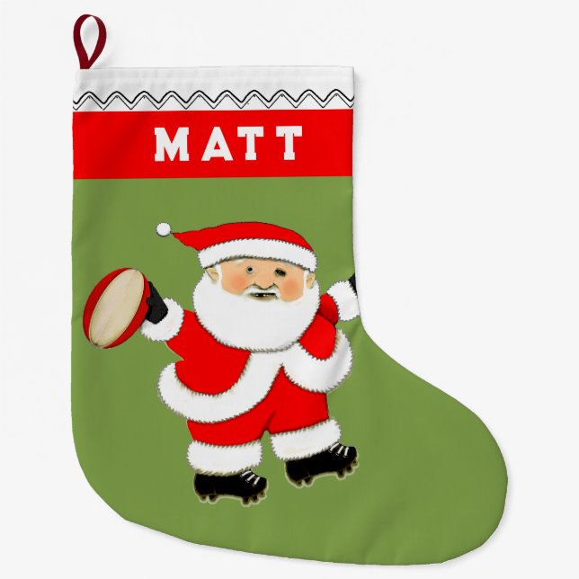 Rugby Large Christmas Stocking (Front)