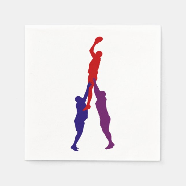 Rugby Lineout Paper Napkins (Front)