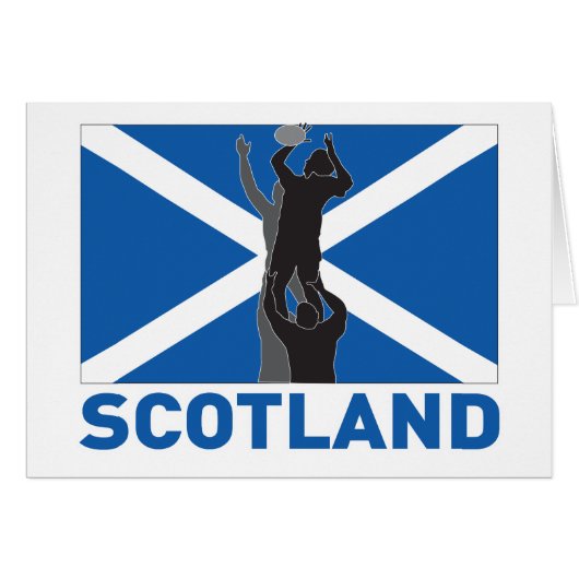Rugby lineout throw ball scotland flag (Front Horizontal)