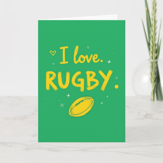 Rugby Love Brushstroke Style Card (Front)