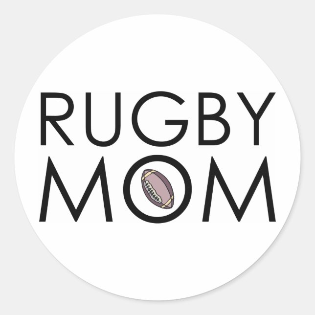 Rugby Mom Classic Round Sticker (Front)