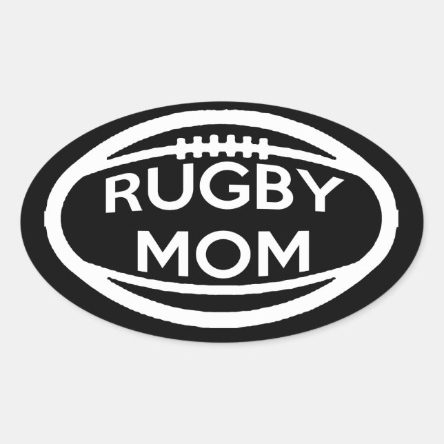 Rugby Mom Oval Sticker (Front)