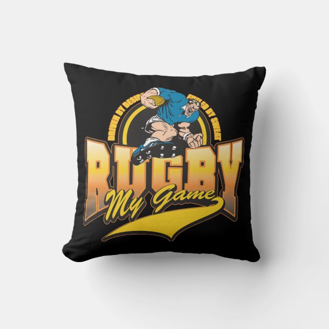 Rugby My Game Throw Pillow (Front)