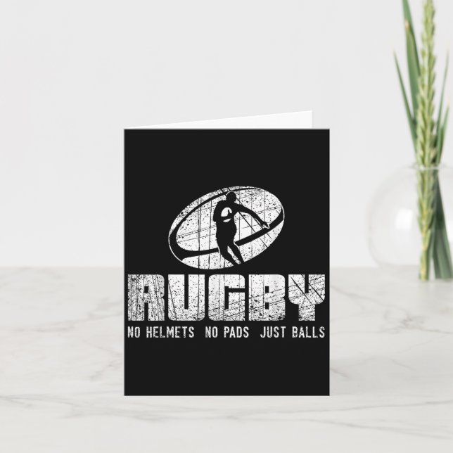 Rugby No Helmet No Pads Just Shirt - Funny Rugby Q Card (Front)
