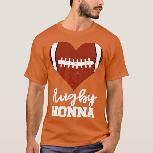 Rugby Nonna Heart Funny Rugby Player Nonna  T_Shirt