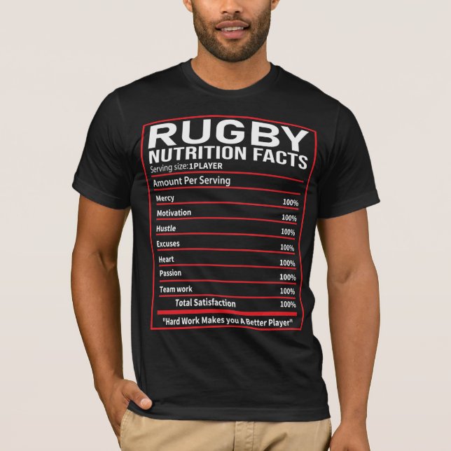 Rugby Nutrition Facts - Rugby Player Lover Gift T-Shirt (Front)