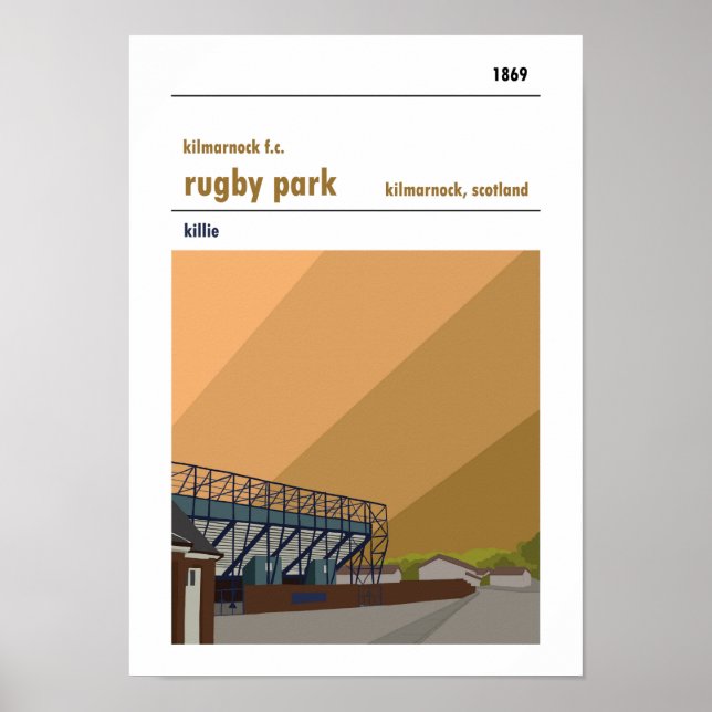Rugby Park, Kilmarnock. Stadium Print (Front)