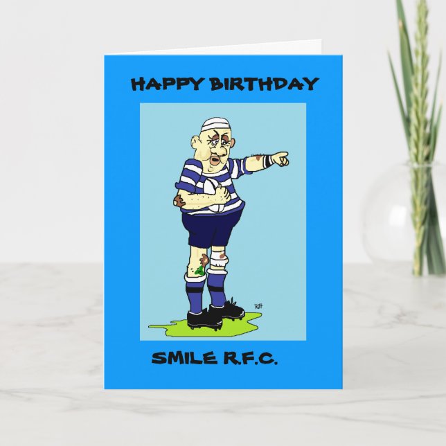 RUGBY PLAYER BIRTHDAY CARD (Front)