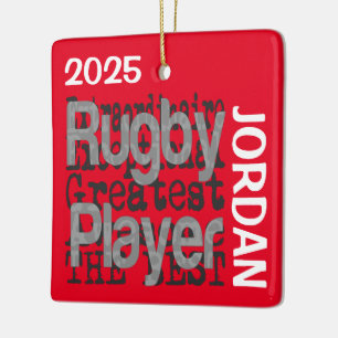 Rugby Player Extraordinaire CUSTOM Ceramic Ornament