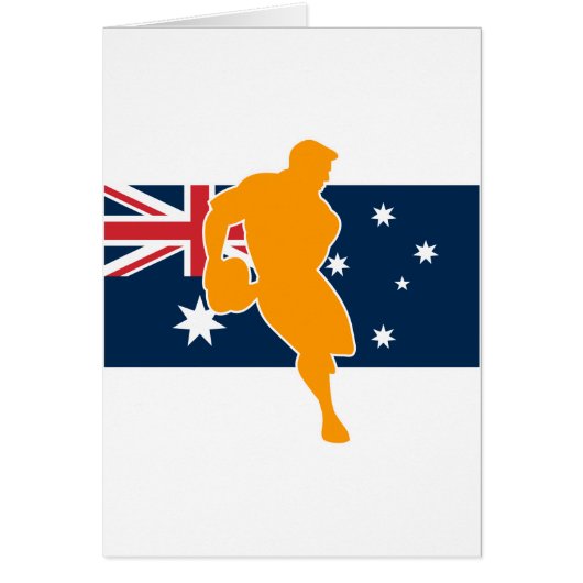 rugby player flag australia cards (Front)