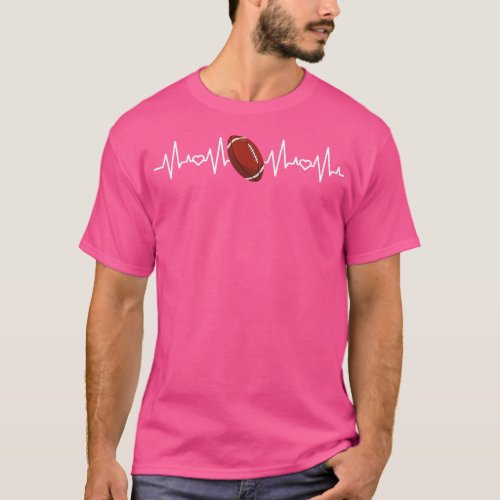 Rugby Player Heartbeat Design Men And Women  T_Shirt