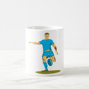 Rugby Player Kicking Ball Athletic Sports Coffee Mug