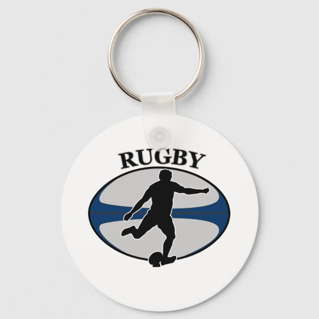 rugby player kicking ball keychain (Front)