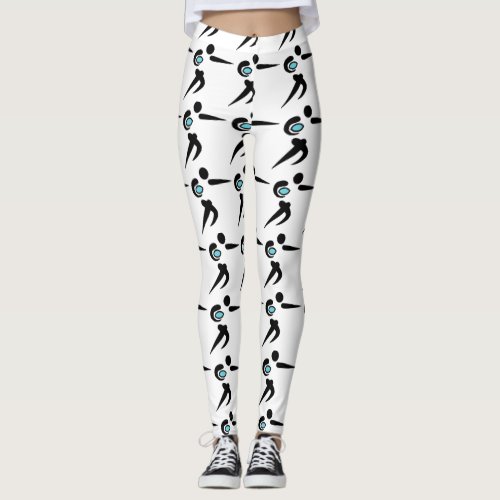 Rugby Player Pattern Scrum Ball Leggings
