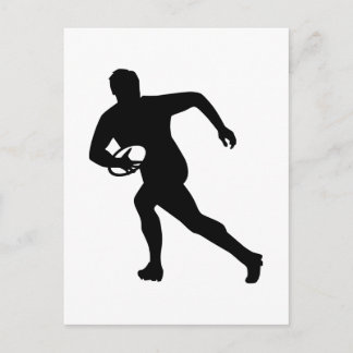 Rugby player postcard