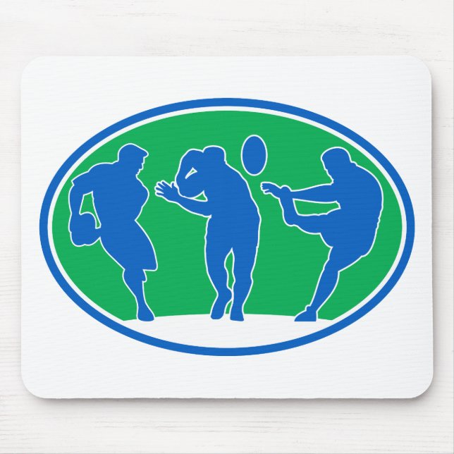 rugby player run fend pass kick mouse pad (Front)