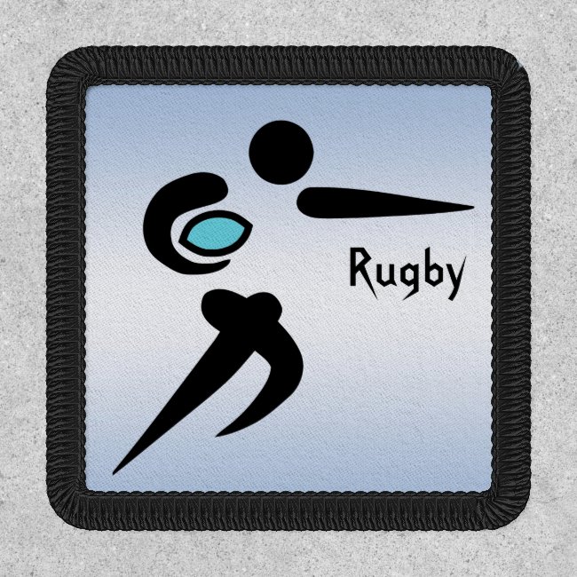 Rugby Player Scrum Ball Blue Patch