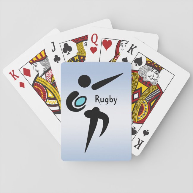 Rugby Player Scrum Ball Blue Playing Cards