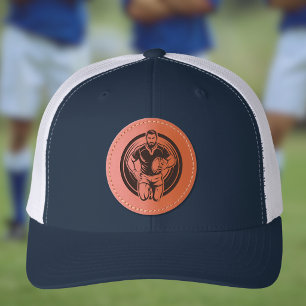 Rugby Player Sports Enthusiast Athlete Leather Patch Hat