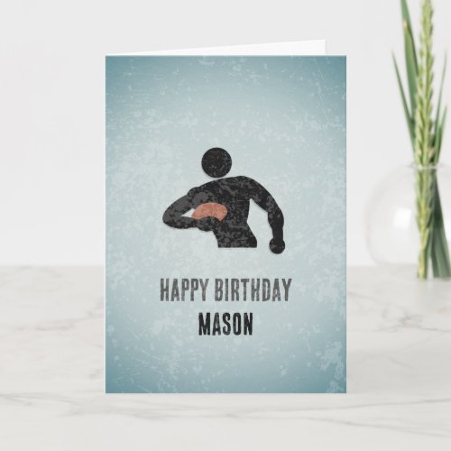 Rugby Player _ Sports Themed Masculine Birthday Card