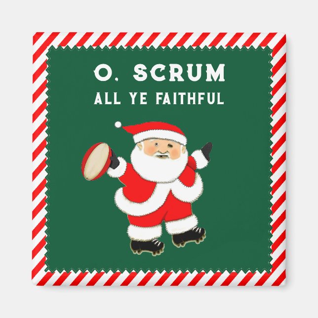 Rugby Player Stocking Stuffer magnet (Front)
