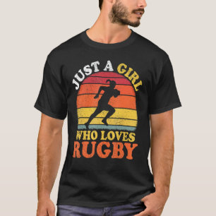 Rugby Player Vintage Just A Girl Who Loves Rugby T-Shirt