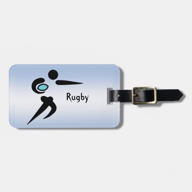 Rugby Player with Scrum Ball Luggage Tag