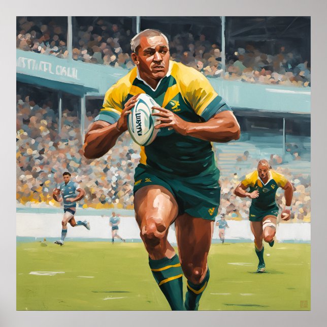 Rugby Players Art Print (Front)