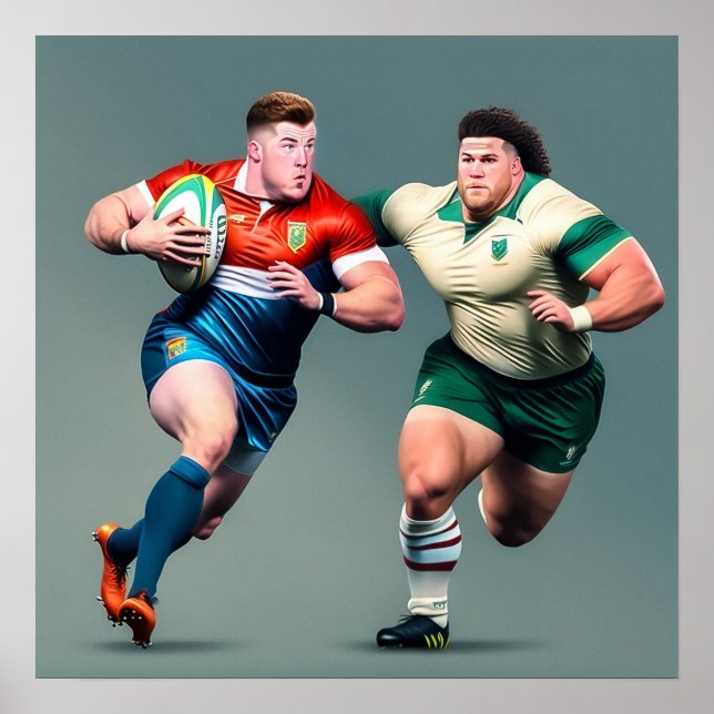 Rugby Players Art Print (Front)