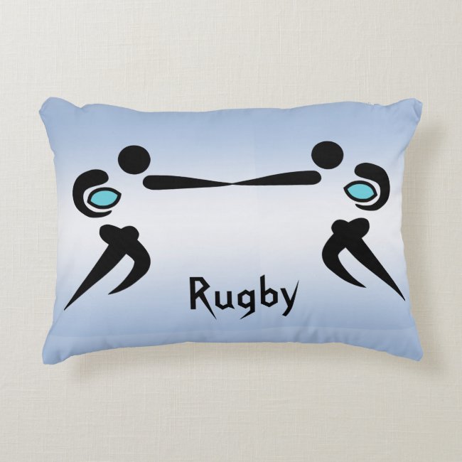 Rugby Players Scrum Ball Accent Pillow