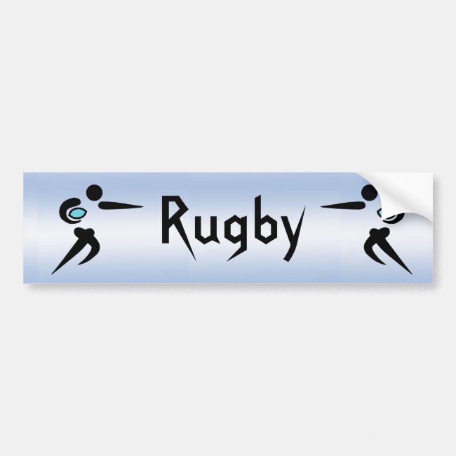Rugby Players Scrum Ball Blue Bumper Sticker