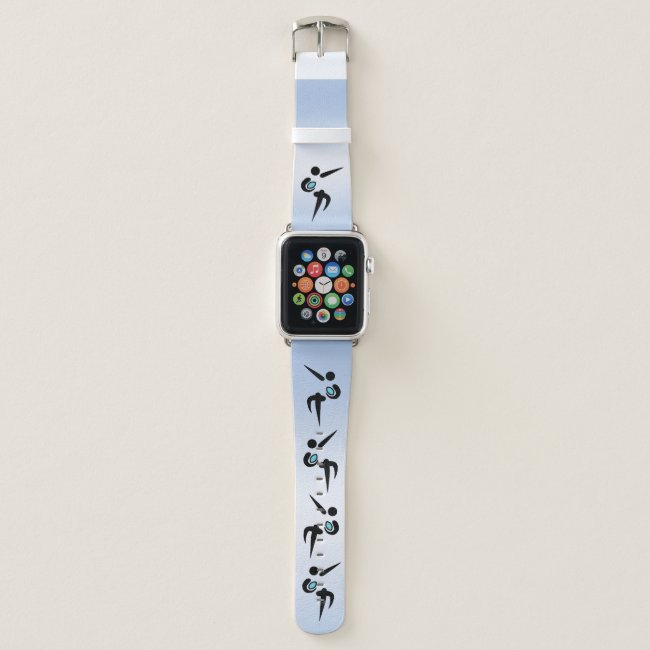 Rugby Players Scrum Balls Blue Apple Watch Band