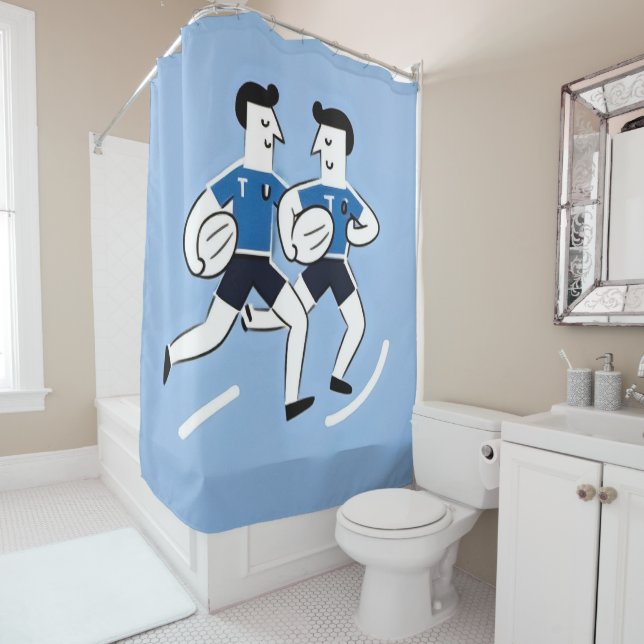Rugby Players Shower Curtain (In Situ)