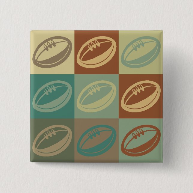 Rugby Pop Art Button (Front)