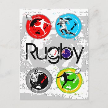 Rugby Postcard 4 by pixibition at Zazzle