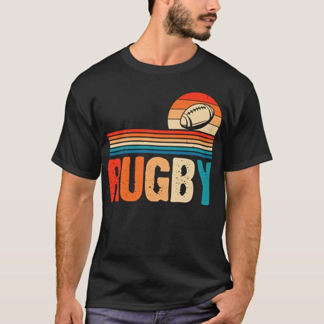 Rugby Sport Lover - Rugby Player Team Coach Retro T-Shirt (Front)