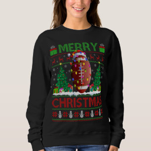 Rugby Sports  Xmas Tree Ugly Santa Rugby Christmas Sweatshirt