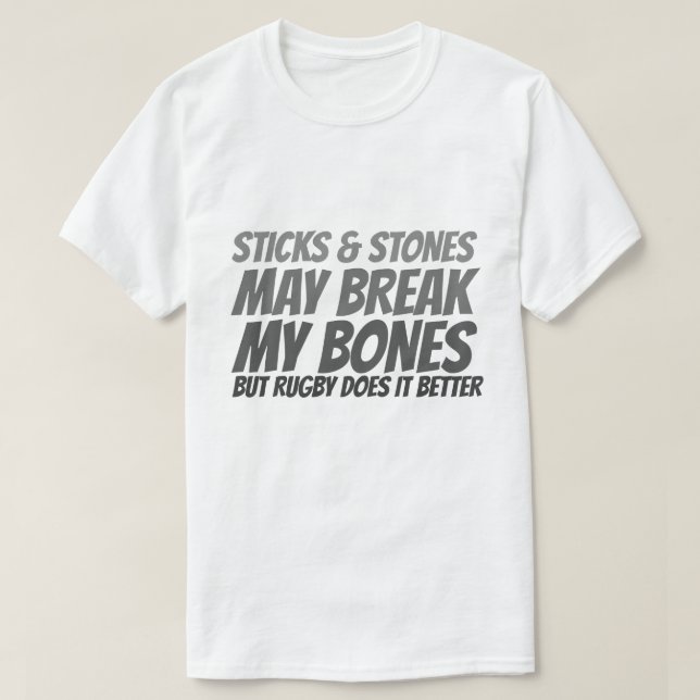 Rugby Sticks and Stones T-Shirt (Design Front)
