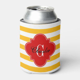 rugby Stripe Red Can Cooler