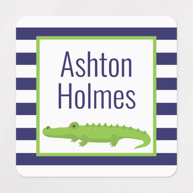 Rugby Stripes Alligator Clothing Labels (Design 1)