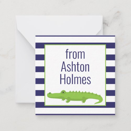 Rugby Stripes Alligator Gift Enclosure Cards