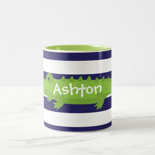 Rugby Stripes Alligator Personalized Mug