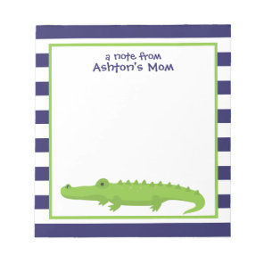 Rugby Stripes Alligator Personalized Notepad