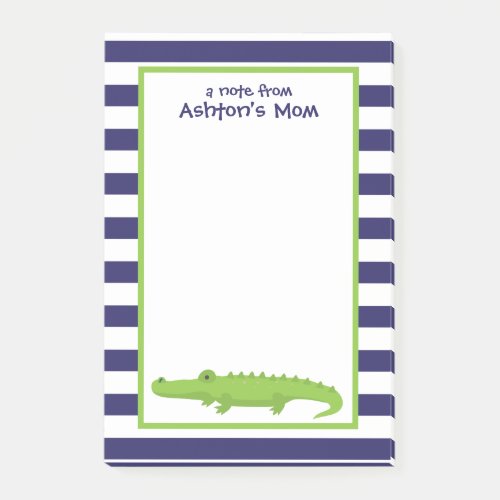 Rugby Stripes Alligator Post_it Notepad