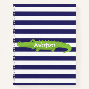 Rugby Stripes Alligator Spiral Notebook