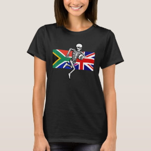 Rugby supporter SA & UK flags & bones T-Shirt